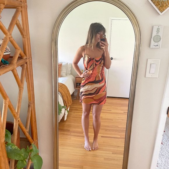 Nasty Gal Groovy Swirl Patterned Mini Slip Dress - Picture 1 of 5